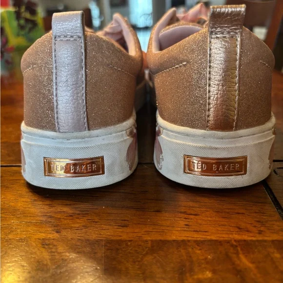 Ted Baker Sparkly Pink Sneakers with Floral Detail - Picture 5 of 8